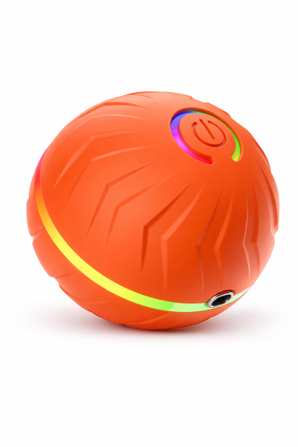 orange durable interactive LED light up bouncing ball dog and cat toy