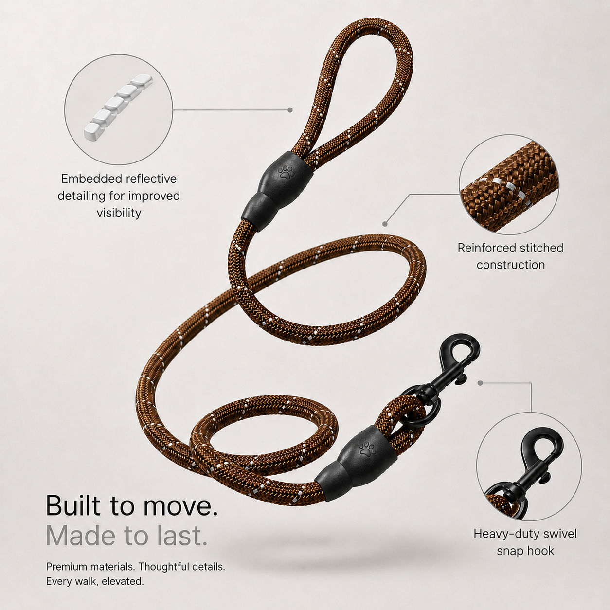 Reflective Braided Leash