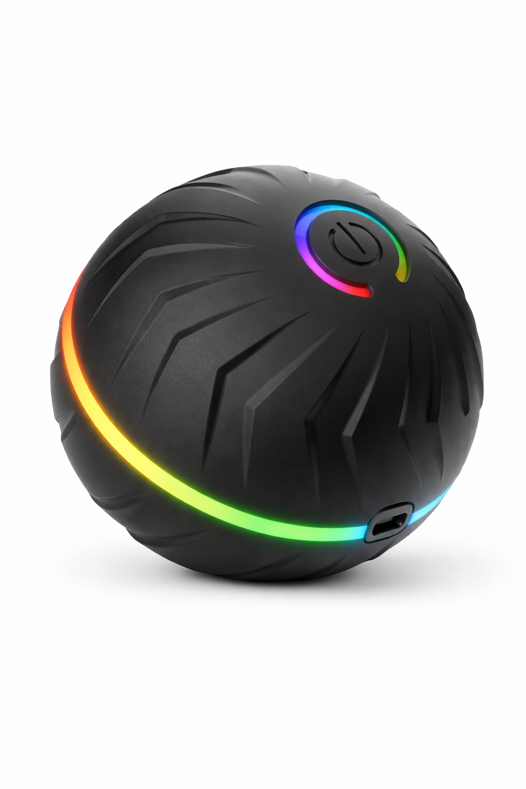 black durable interactive LED light up bouncing ball dog and cat toy