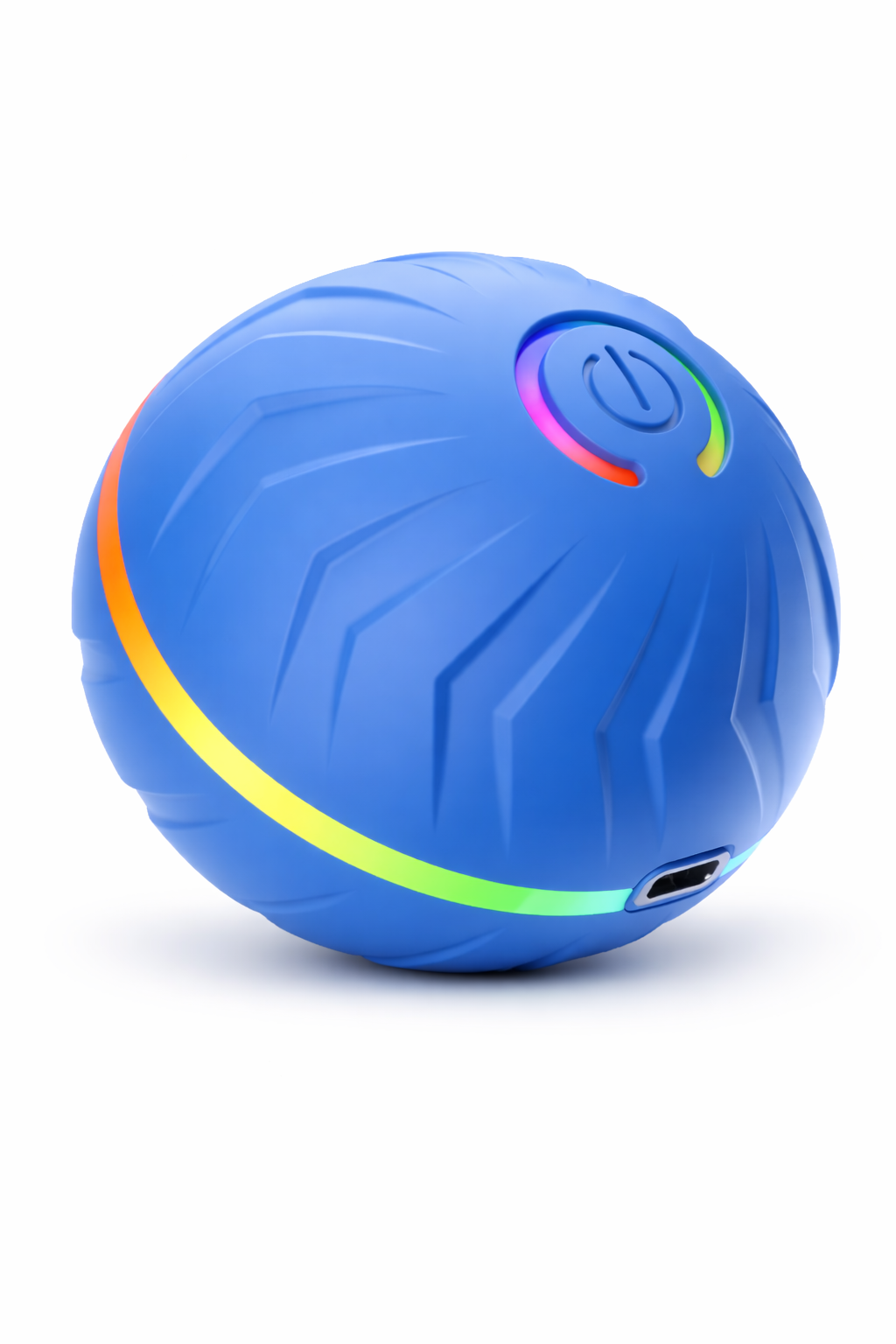 blue durable interactive LED light up bouncing ball dog and cat toy