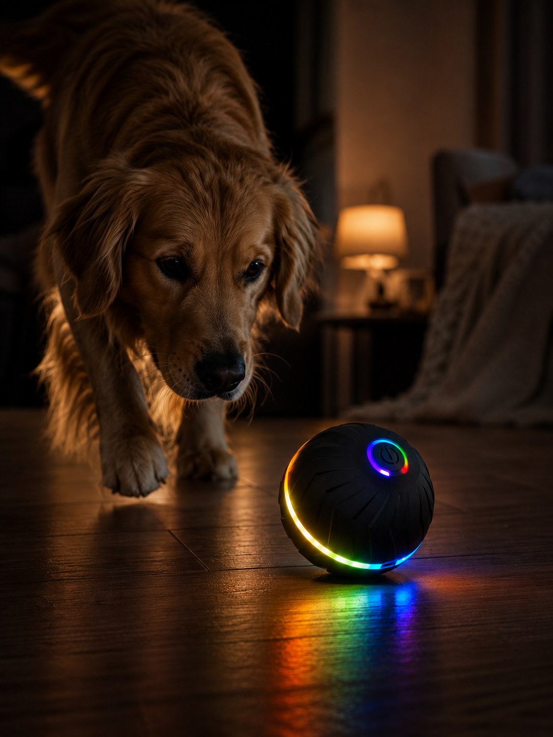 Rechargeable bouncing ball with illuminated LED detail