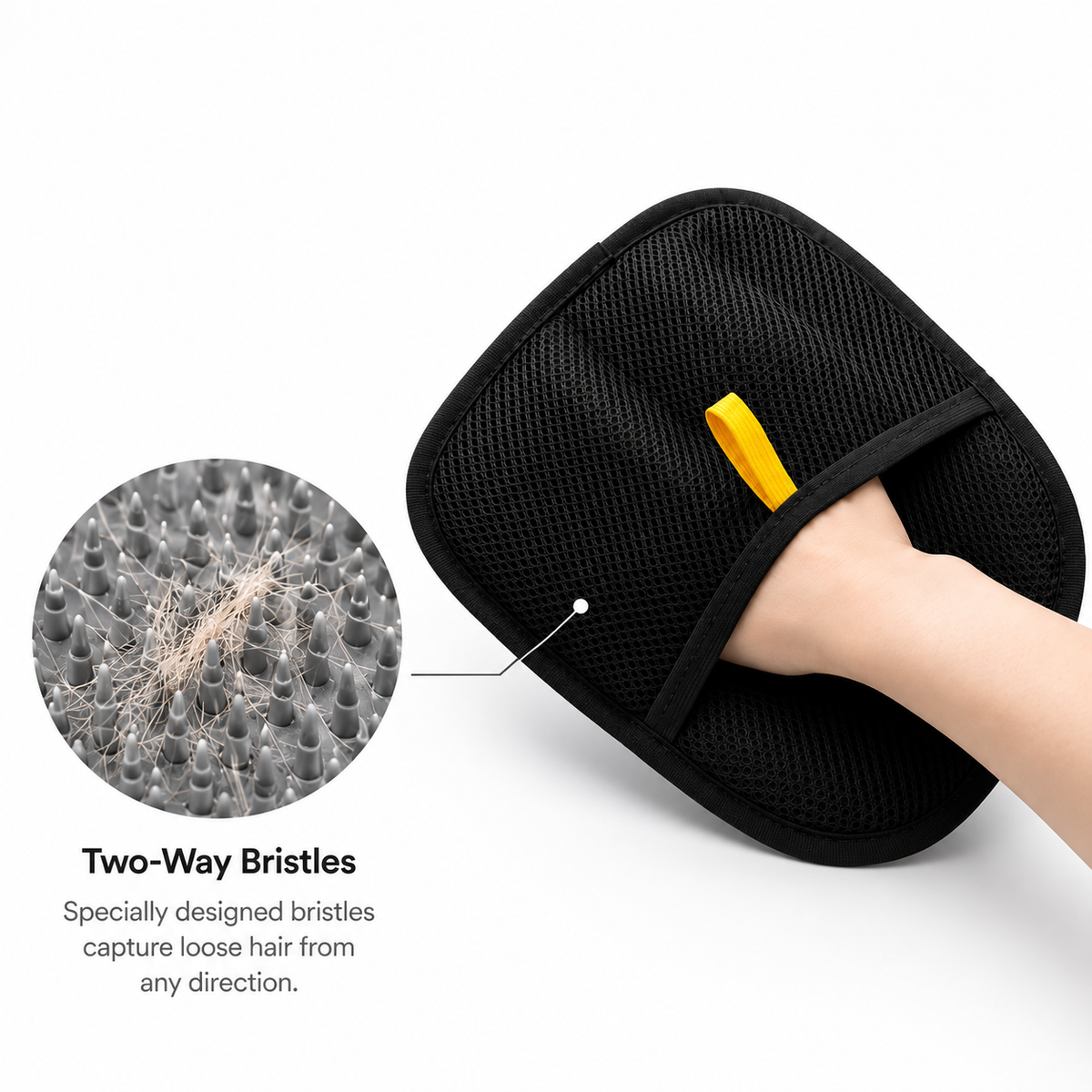Pet Grooming Mitt two-way bristle design