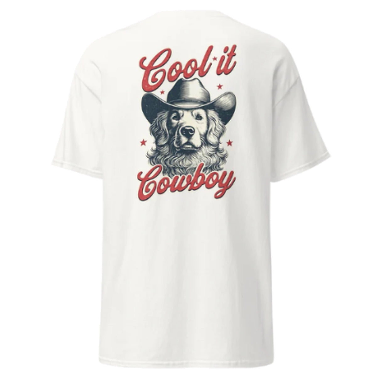 Cool It Cowboy Tee on white background