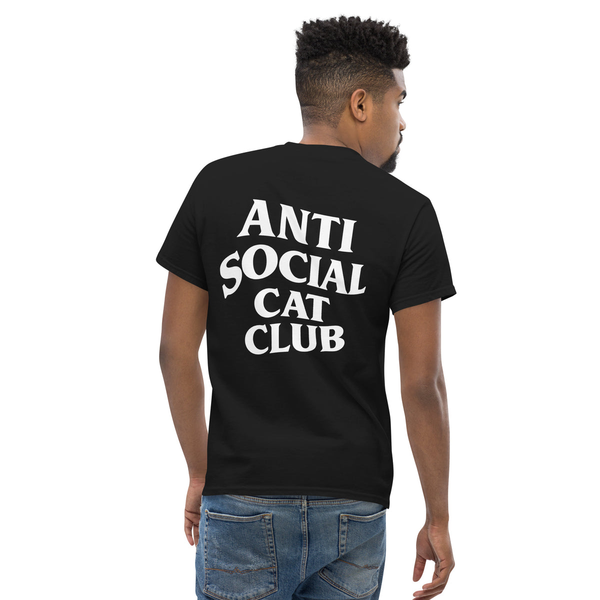Anti-Social Cat Club Tee – black back alternate