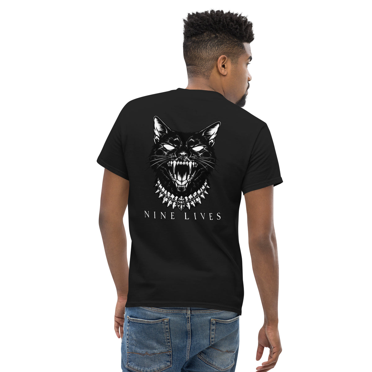 Nine Lives After Dark Tee – black back alternate