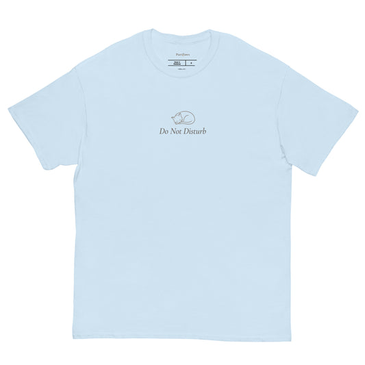 Do Not Disturb Tee in Light Blue, front graphic view