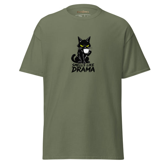Smells Like Drama Tee – military green front