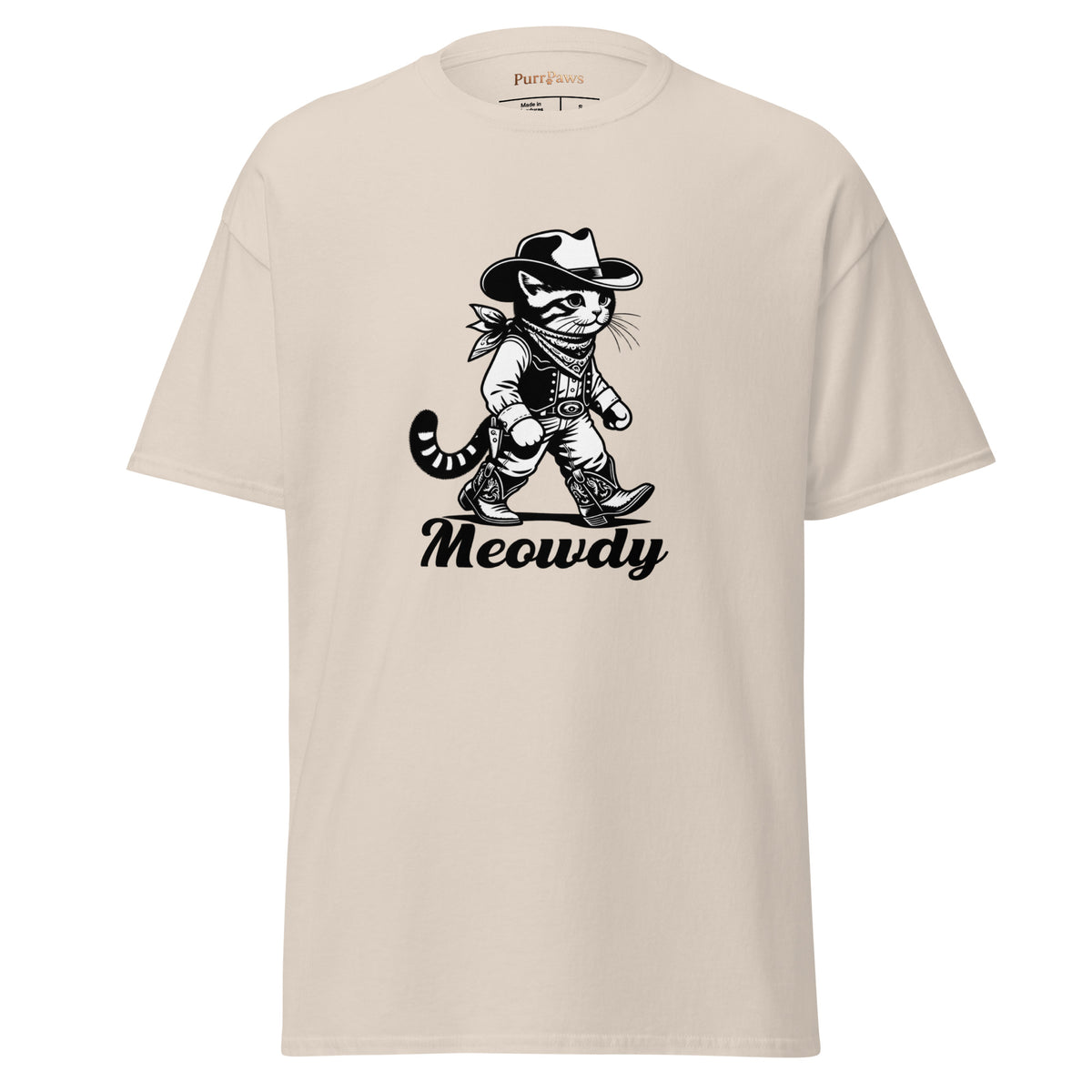 Meowdy Tee – natural front