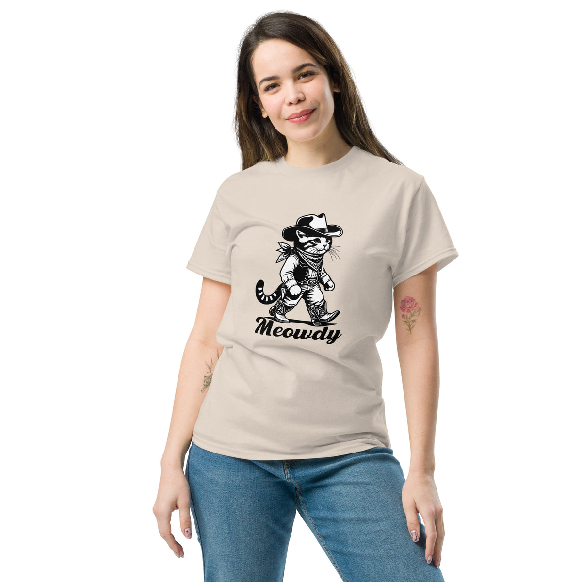 Meowdy Tee – natural front
