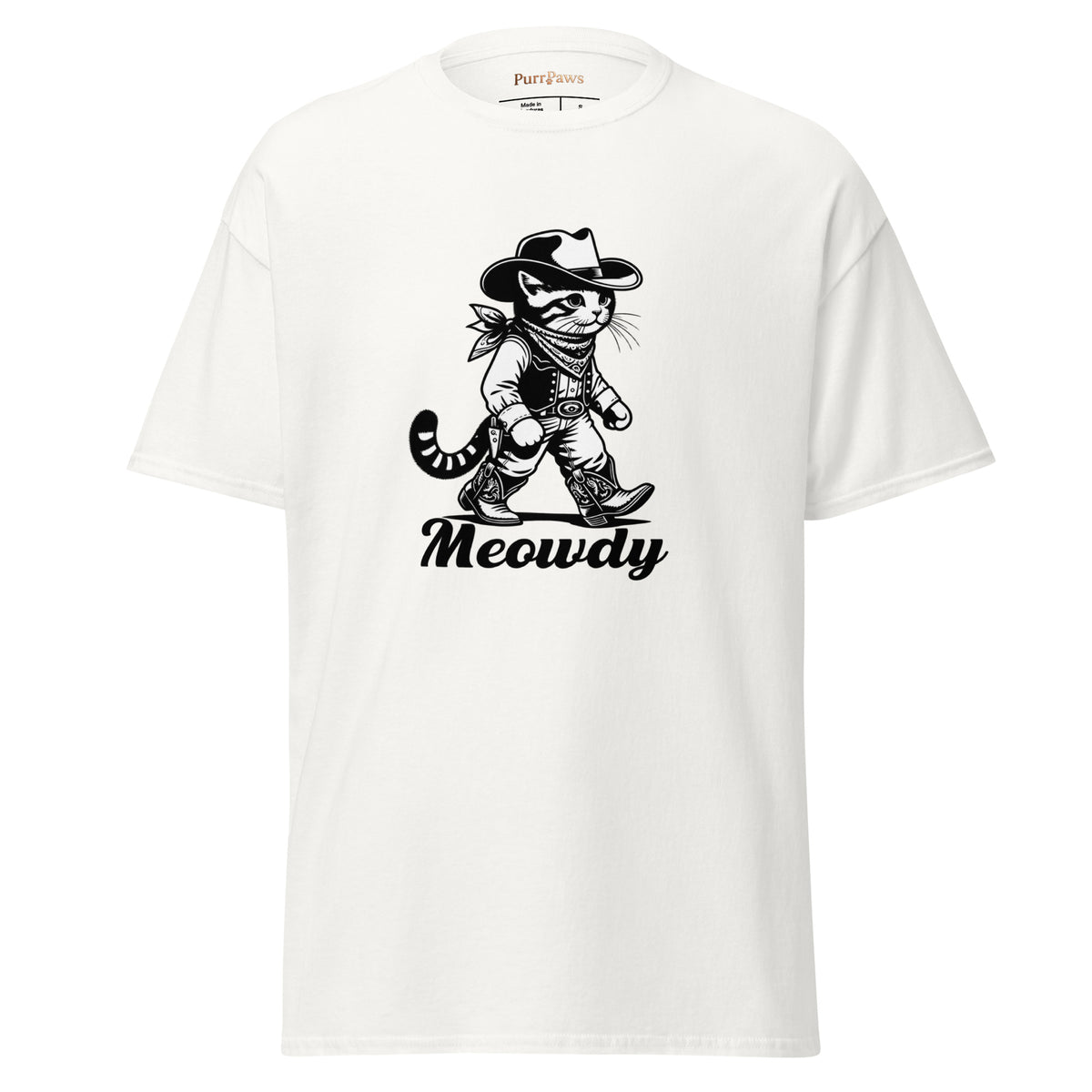 Meowdy Tee – white front