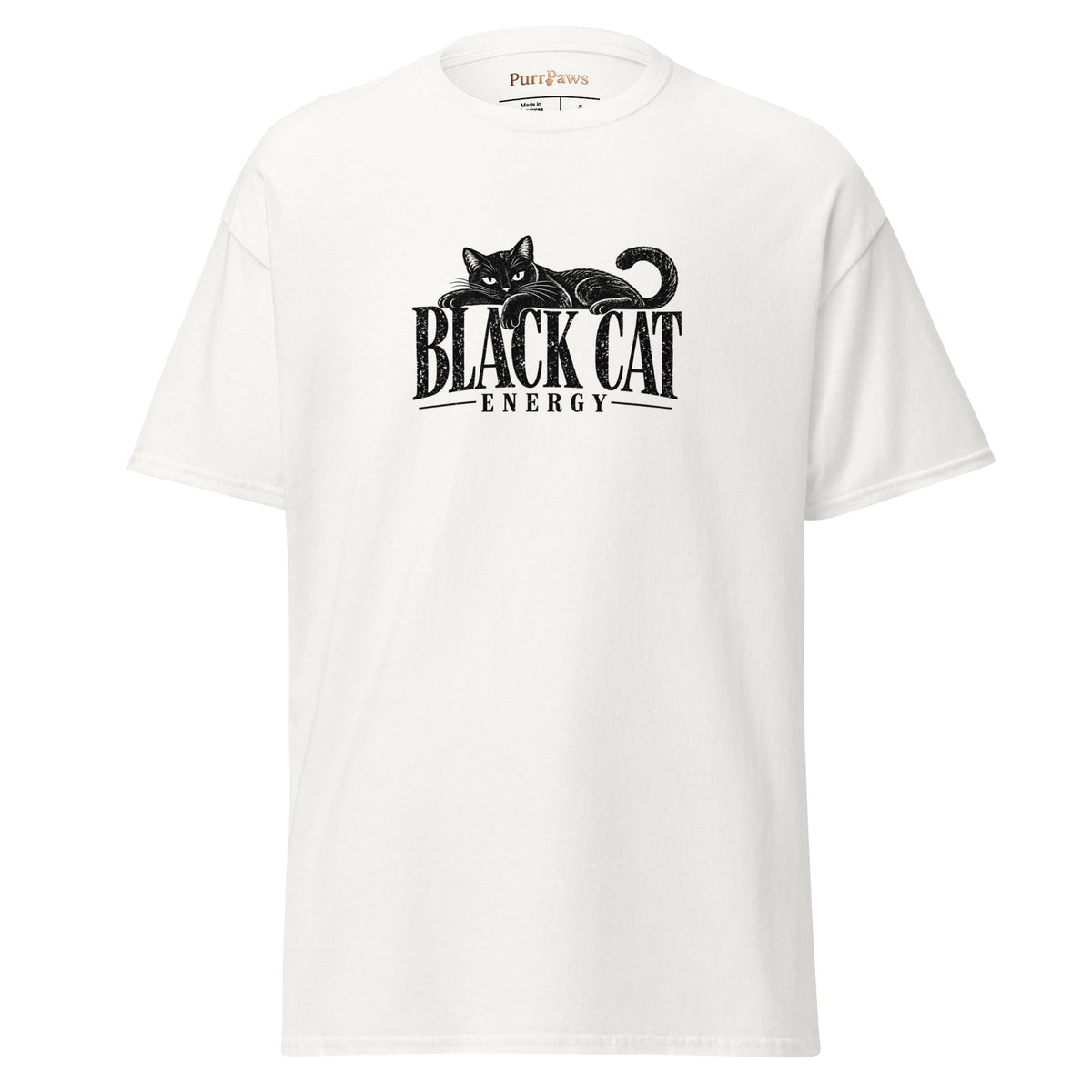 Black Cat Energy Tee – white front
